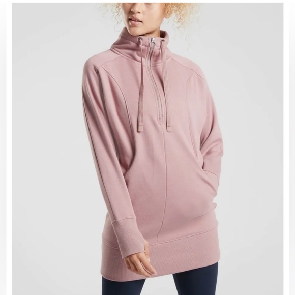 Athleta Karma Sweatshirt Dress in Mauve - Picture 1 of 7